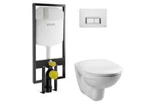 Унитаз подвесной КОМПЛЕКТ Vitra Normus с инталляцией, кнопкой, сиденьем м/лифт