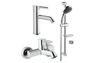 Набор смесителей Vitra Minimax S, 3 в 1 (раковина, в/д, душ. гарнитур 5 режимов)