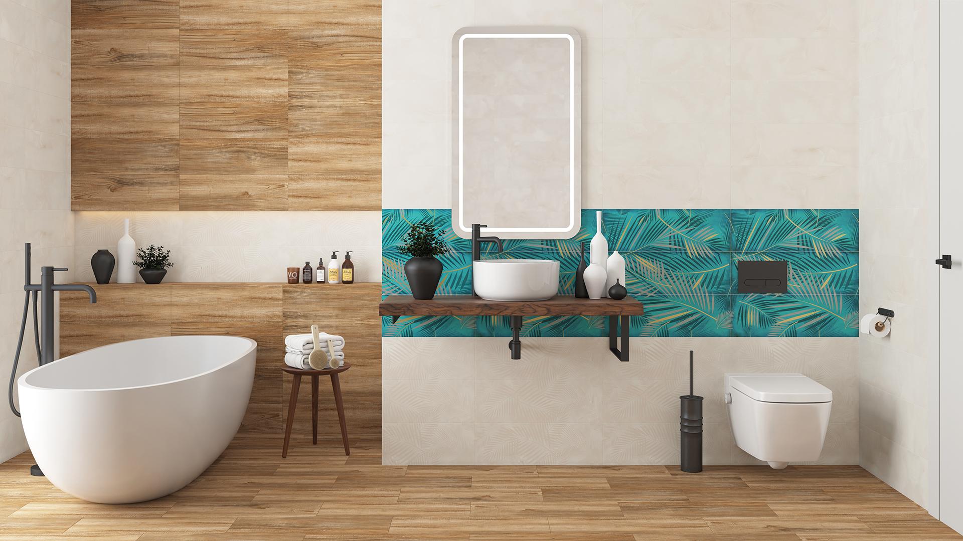 Дизайн плитки в ванной 2016