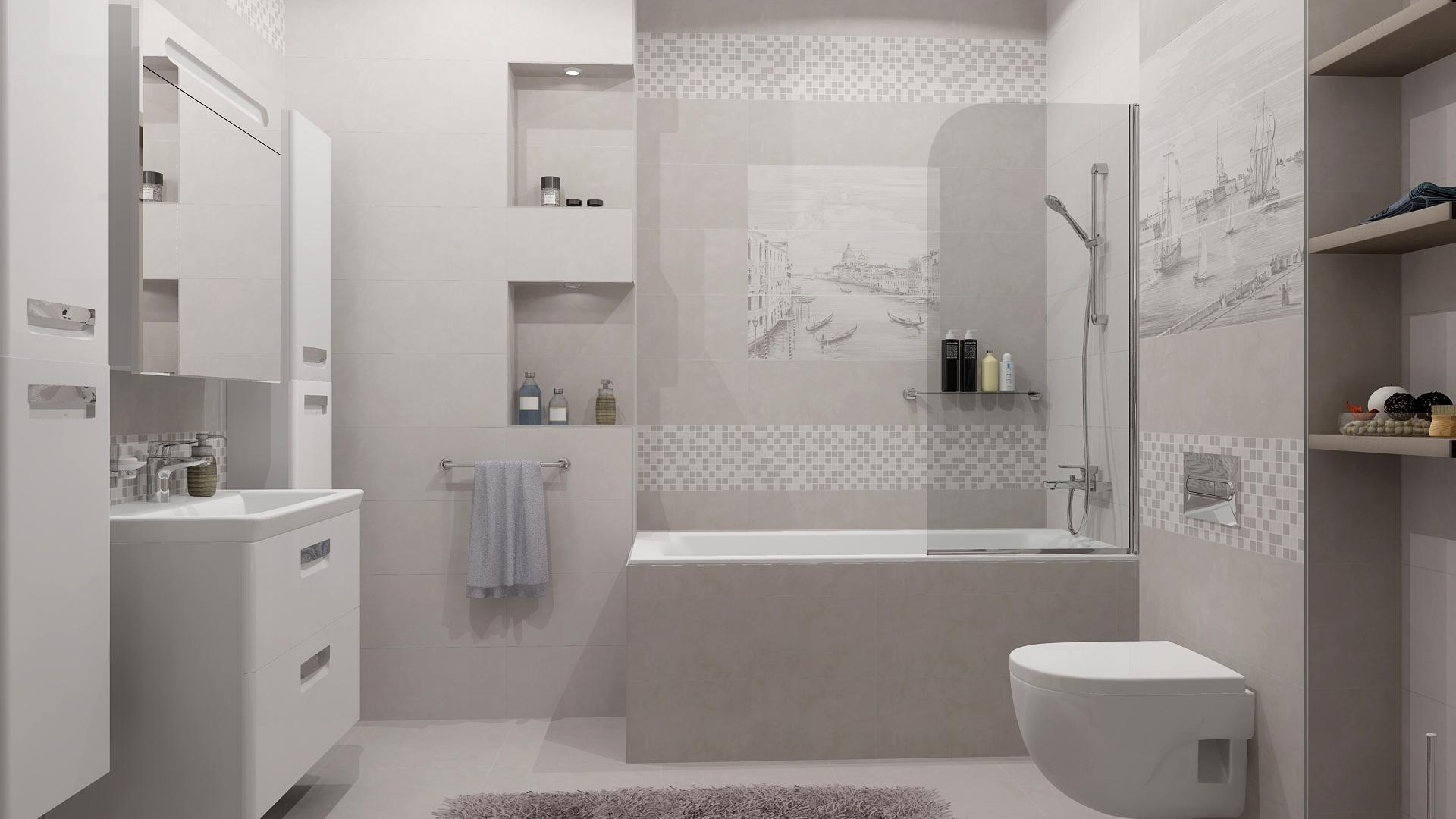 Дизайн ванной с плиткой керама марацци