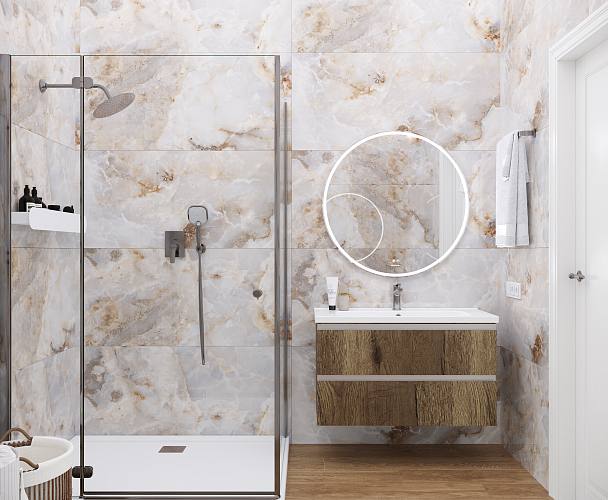 Onyx Magic Brown Керамогранит серо-коричневый 60х60 Полированный