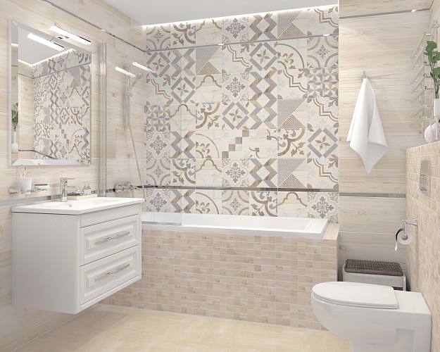 Woody Плитка настенная бежевый узор 25х75