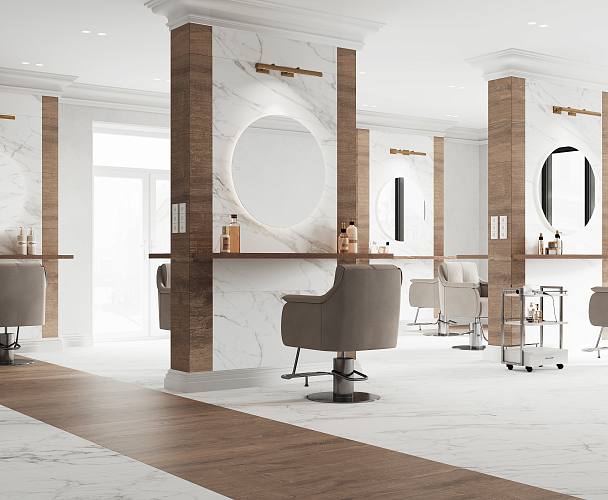 Calacatta Bianco PRO Керамогранит белый 80х80 матовый R10GR