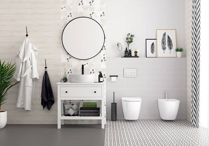 Деллария Плитка настенная серая 1041-8148 20х40