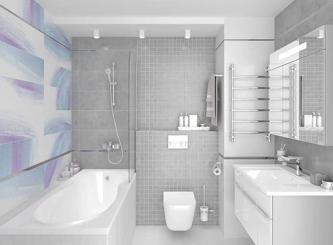 Cement Плитка настенная серый 25х75