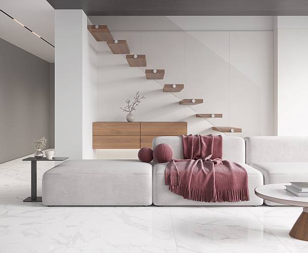 Statuario Perfect Silver Керамогранит белый 60х120 Полированный