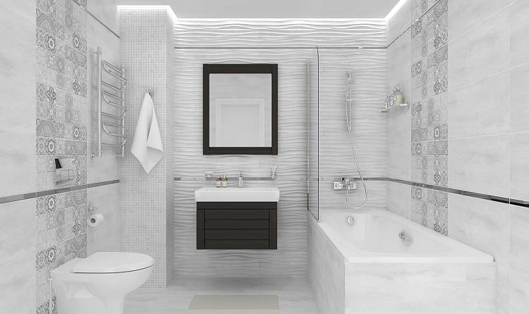 Concrete Плитка настенная бежевый рельеф 30х60